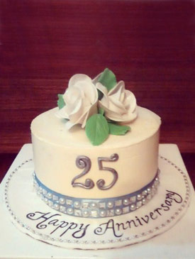 Anniversary Cakes 19 Floral 25th Anniversary Cake