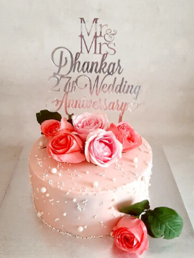 Pretty Pink Anniversary Cake