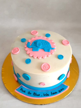 Pink & Blue Baby Shower Cake