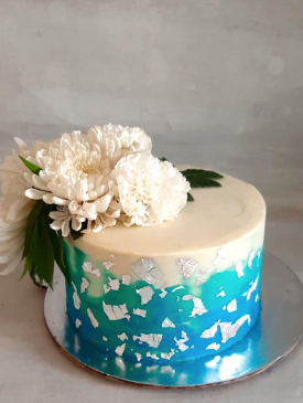 Birthday Cakes for Her 4 Floral Cake with Edible Silver Leaf