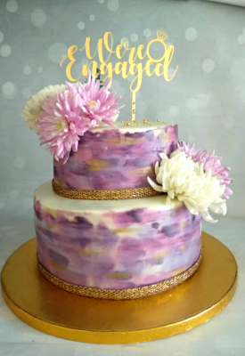 Wedding & Engagement Cakes 18 Lavender Engagement Cake