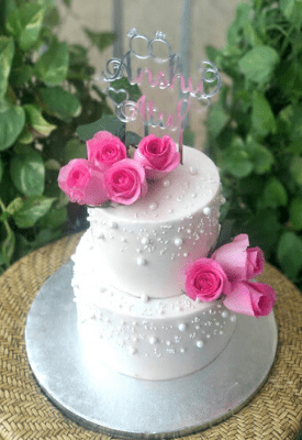 Pretty Pink Wedding Cake