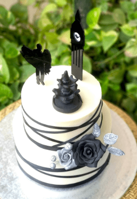 Wedding & Engagement Cakes 24 Silver & Black Engagement Cake