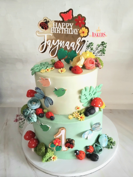 Home 1 enchanted garden 1st birthday cake