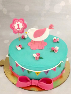 First Birthday Cakes for Girls 19 First Birthday Little Birdie Cake
